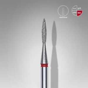 Punta Diamantata Fiamma Appuntita - Colore Rosso