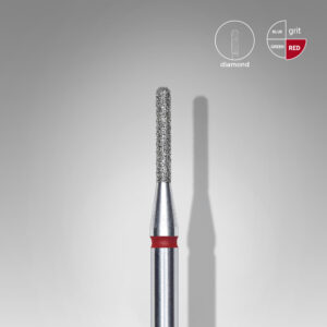 Punta diamantata Cilindro Tondo - Colore Rosso