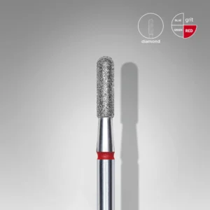 Punta Diamantata Cilindro Tondo - Colore Rosso