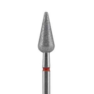 PUNTA DIAMANTATA PERA APPUNTITA, ROSSO, DIAMETRO 5 MM - LUNGHEZZA PUNTA 12 MM